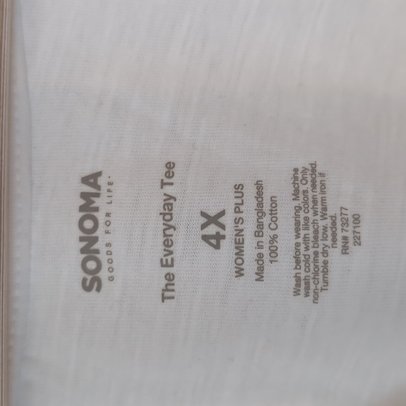 Sonoma Everyday Tee V Neck Long Sleeve Womens Plus 4X New - Picture 3 of 4